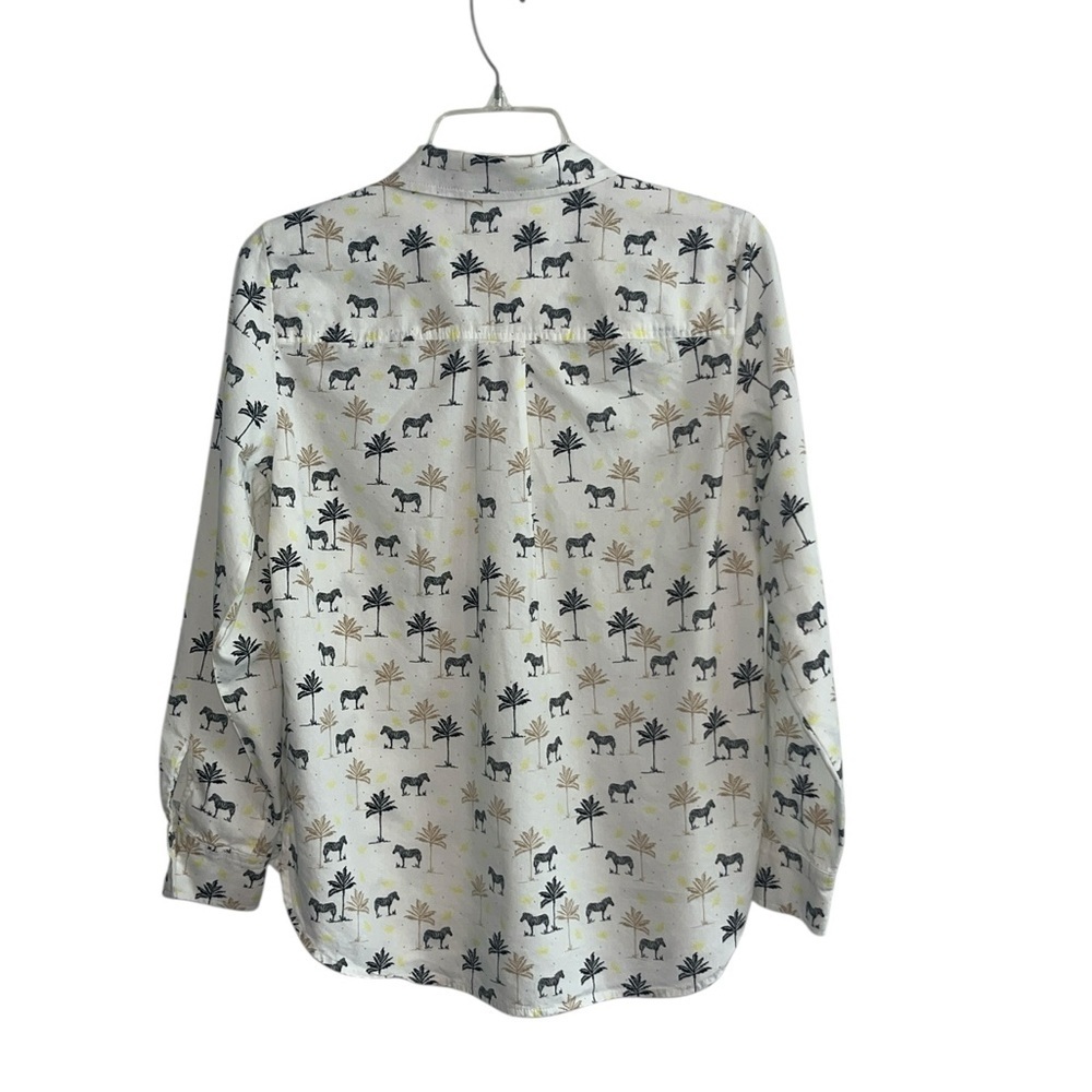 LOFT Zebra and Palm Print Blouse Size Small - Picture 6 of 10